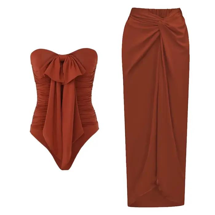 Nouveau Maillot de Bain Une Pièce Asymétrique à Nœud Papillon 2026 pour Femme