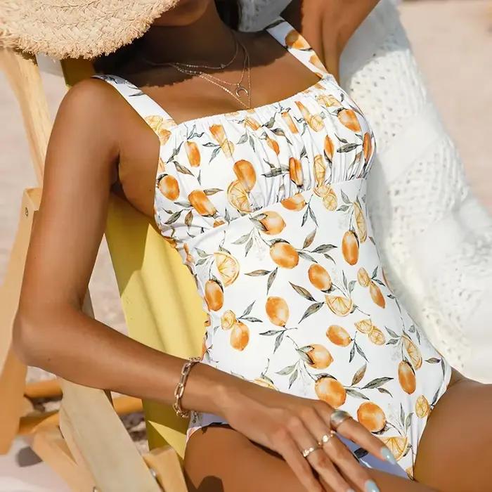 Maillot de bain une pièce imprimé fruits