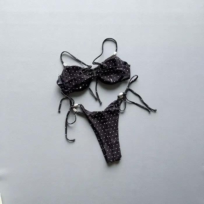 Nouveau maillot de bain sexy marron à lacets au dos