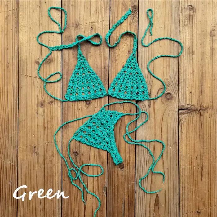 Mini ensemble de Bikini au Crochet fait à la main pour femmes