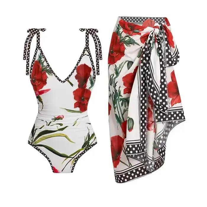 2025 nouveau 2 pièces femmes Bikini ensemble Push Up imprimé fleuri à volants Bikinis à bretelles maillot de bain