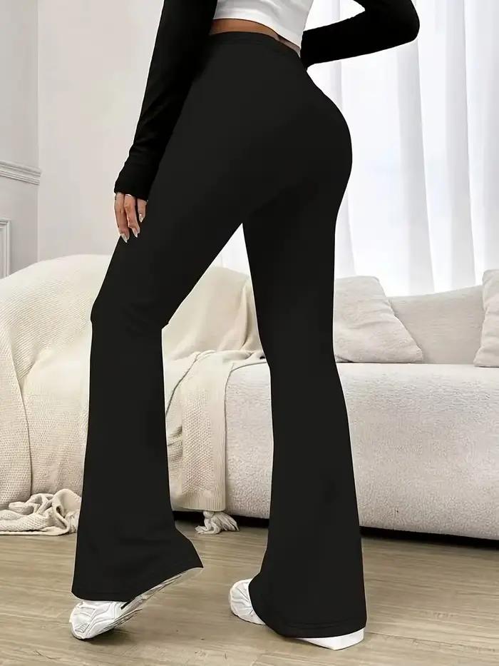 Pantalons de yoga évasés taille haute pour femmes, leggings noirs sexy, pantalons décontractés, bas confortables et extensibles pour le fitness et l'exercice