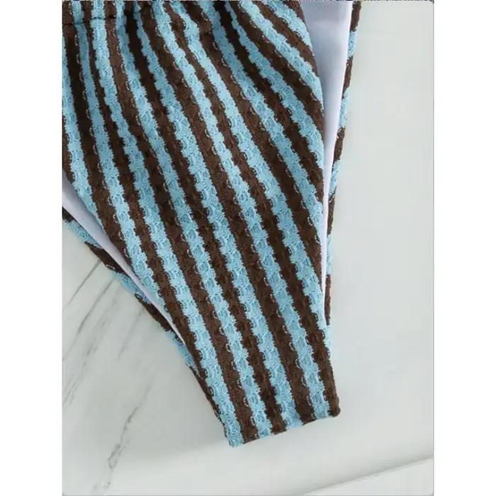 Maillot de bain bikini rayé pour femme