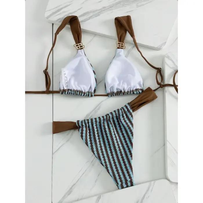 Maillot de bain rayé femme