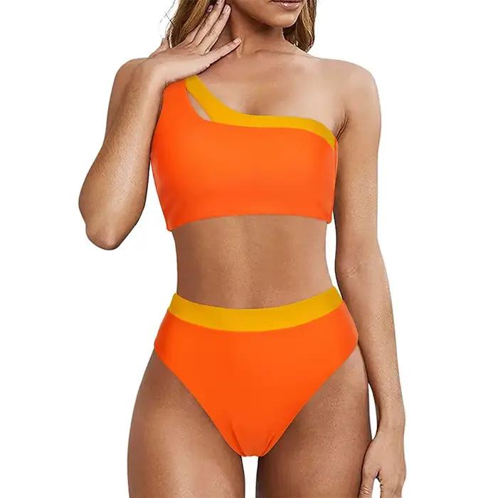 Bikini 2023 femmes taille haute maillot de bain Sexy une épaule maillots