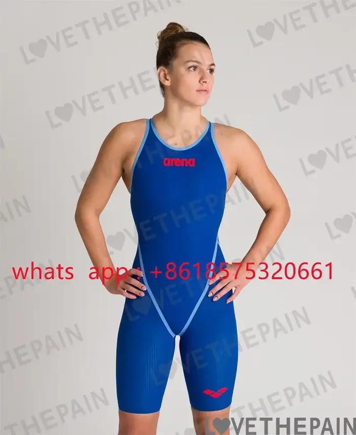 Maillot de bain de compétition une pièce dos ouvert pour femmes entraînement course nageurs costume technologique f1