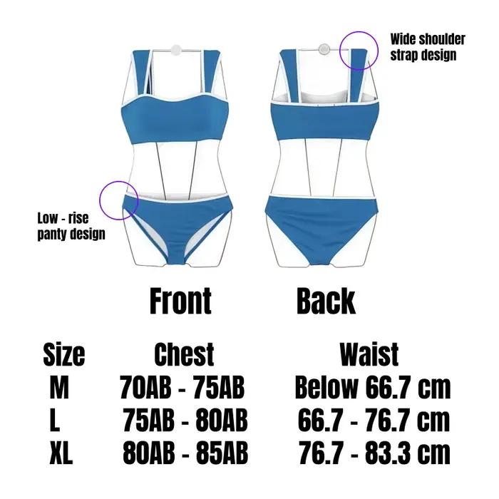 Maillot de bain bikini deux pièces minimaliste et conservateur pour femme