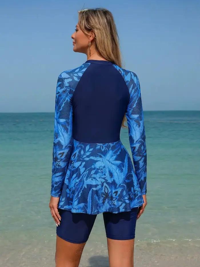 Maillot de bain Tankini à manches longues pour femmes