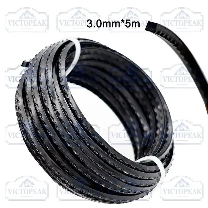 Fil de coupe dentelé 3,0 mm 5 m en nylon noir durable pour débroussailleuse, accessoires pour outils de jardinage, coupe-herbe
