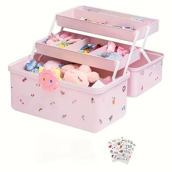 Boîte de rangement d'accessoires multicouche avec couvercle – Parfaite pour ranger les bandeaux, les bijoux et plus d'organisateurs à domicile.