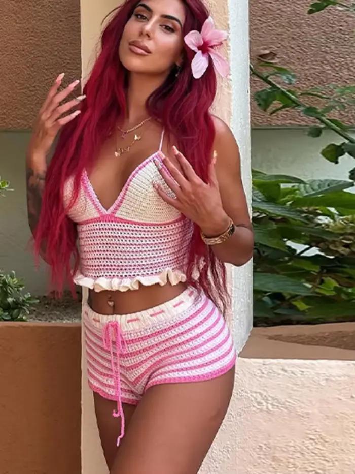 Ensembles de bikinis au crochet multicolores