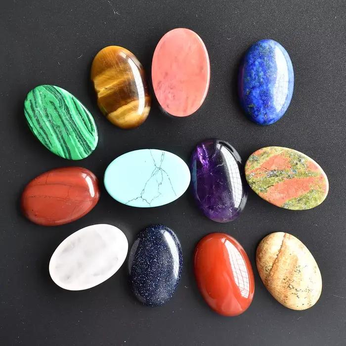 Pierre naturelle de haute qualité, toutes tailles de perles ovales sans trou pour la fabrication de bijoux, livraison gratuite, vente en gros