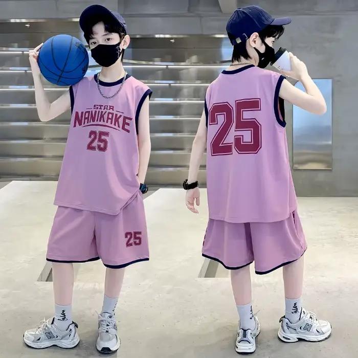 Maillot de basket-ball pour enfants, ensemble de vêtements haut et bas, vêtements de sport deux pièces pour garçons, tenue de sport, survêtement décontracté pour enfants de 5 à 14 ans