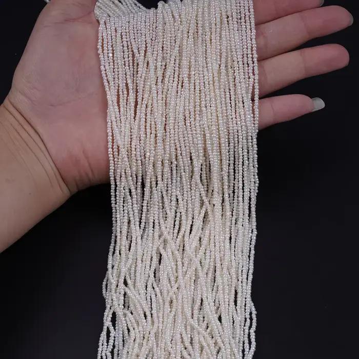 Perles d'Eau Douce Blanches en Forme de Pomme de Terre, 1.8-2mm, A/AA/AAA, Vente en Gros