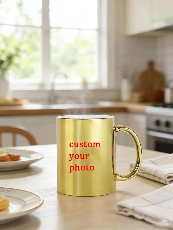 Mug personnalisé sur mesure 1 pièce, téléchargez votre image. Cadeaux adaptés pour la fête des mères, la fête des pères, la Saint-Valentin, Noël, les anniversaires, les fêtes et autres occasions festi