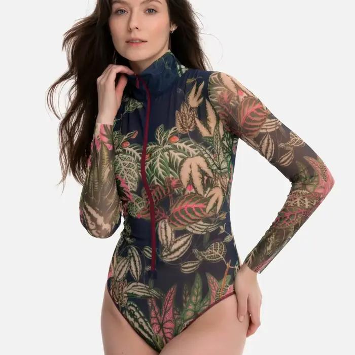 Maillot de bain transparent imprimé à séchage rapide 2026 pour femme