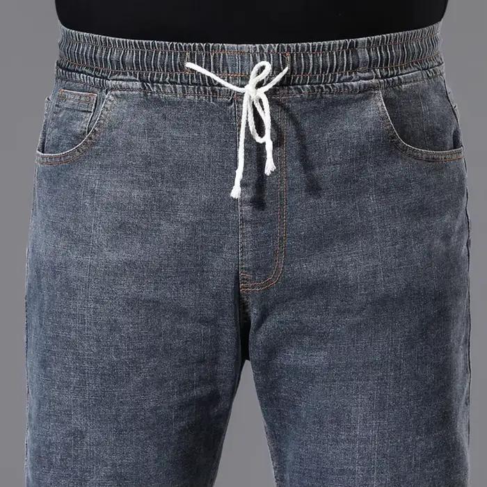 Jean pour Homme en Denim de Couleur Unie, Pantalon Droit, Baggy, Décontracté, à la Mode, Taille artificiel astique, 8XL