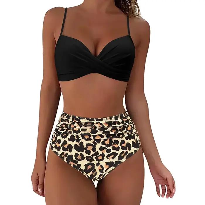 Ensemble de bikini amincissant taille haute pour femme