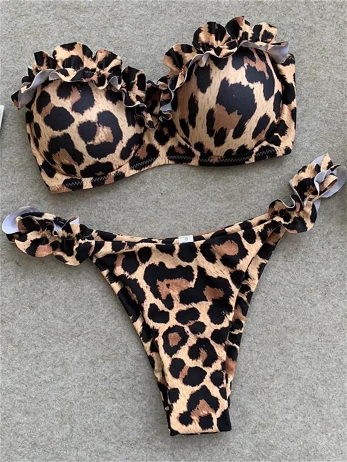 Maillot de bain sexy imprimé animal léopard