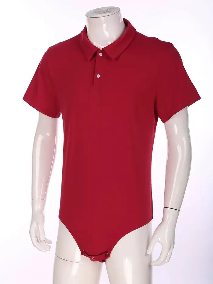 Chemise pour hommes, body pour les amoureux des couches, bébés adultes, manches courtes, col rabattu, maillot de bain, bouton-pression, entrejambe, barboteuse, pyjama