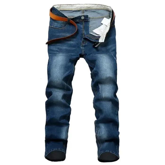 Jean droit élastique pour homme, grande taille 48, style simple, noir, bleu, pantalon en denim commandé, grande taille 5XL, 6XL, 7XL, 2024