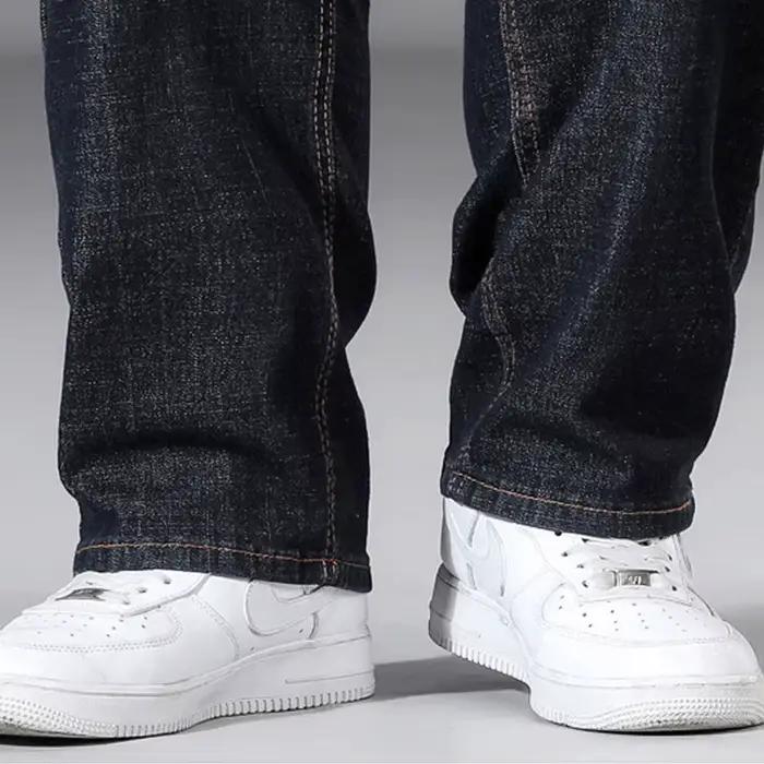 Jean pour Homme en Denim de Couleur Unie, Pantalon Droit, Baggy, Décontracté, à la Mode, Taille artificiel astique, 8XL