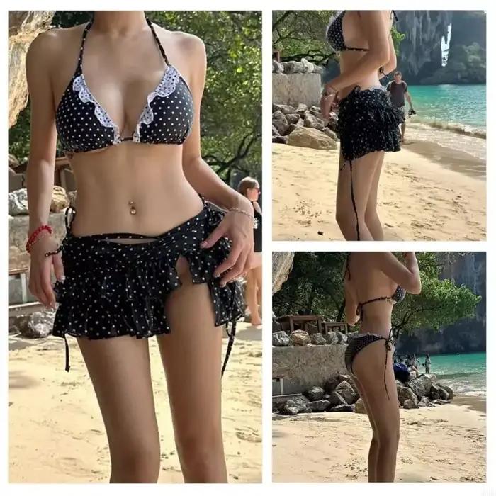 Maillot bain à pois pour femmes