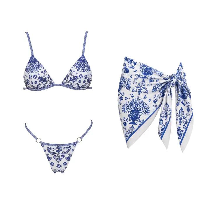 Ensemble bikini imprimé sexy avec pantalon