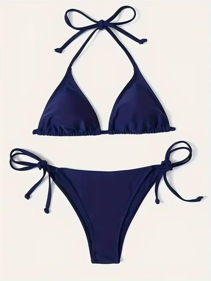 Maillots de bain string Bikini ensemble Sexy nouveau bleu marine