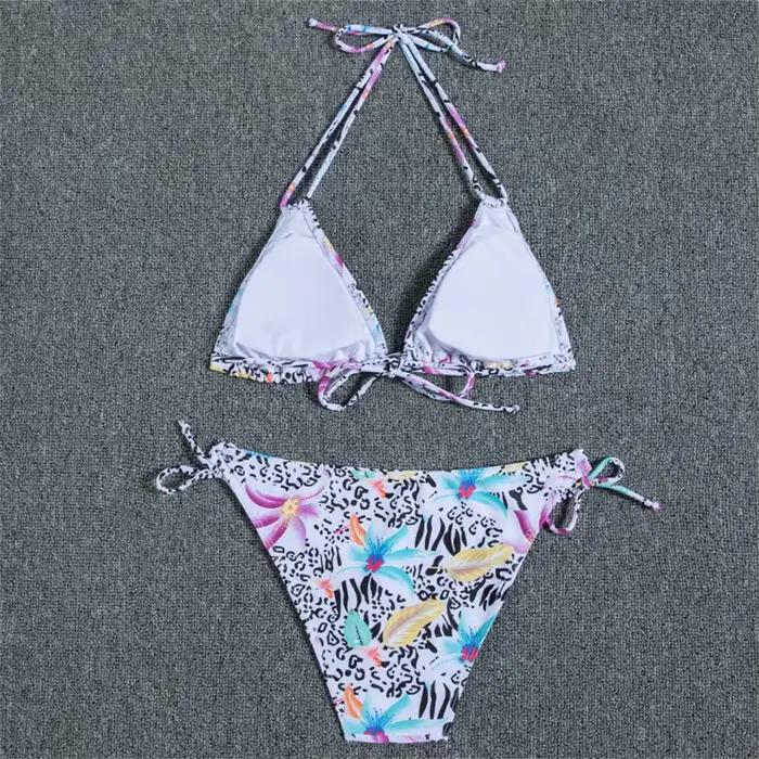 Maillot de bain deux pièces pour femmes imprimé floral bikini push up ajustement parfait pour les occasions estivales et spéciales