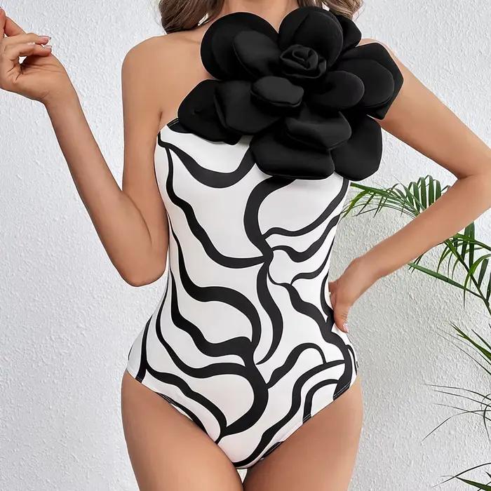 Nouveau Maillot de Bain Une Pièce Luxe Femme 2026 – Monokini Bodysuit avec Ceinture pour la Plage – Tenue d'Été
