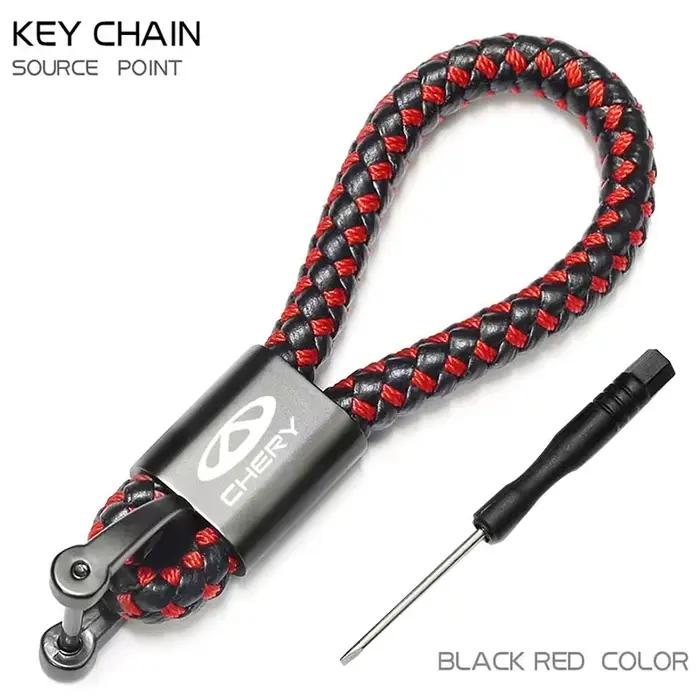 Accessoires de voiture, porte-clés en corde tressée avec LOGO personnalisé, porte-clés en métal pour Chery Tiggo 2 3 4 5 6 7 8 3X 5X Pro, accessoires automobiles