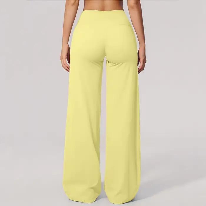 Pantalon de yoga taille haute pour femme, coupe évasée, effet galbant, sensation seconde peau, pour le sport et le Pilates, tenue décontractée