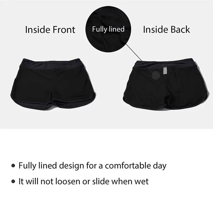 Short de bain taille haute pour femmes
