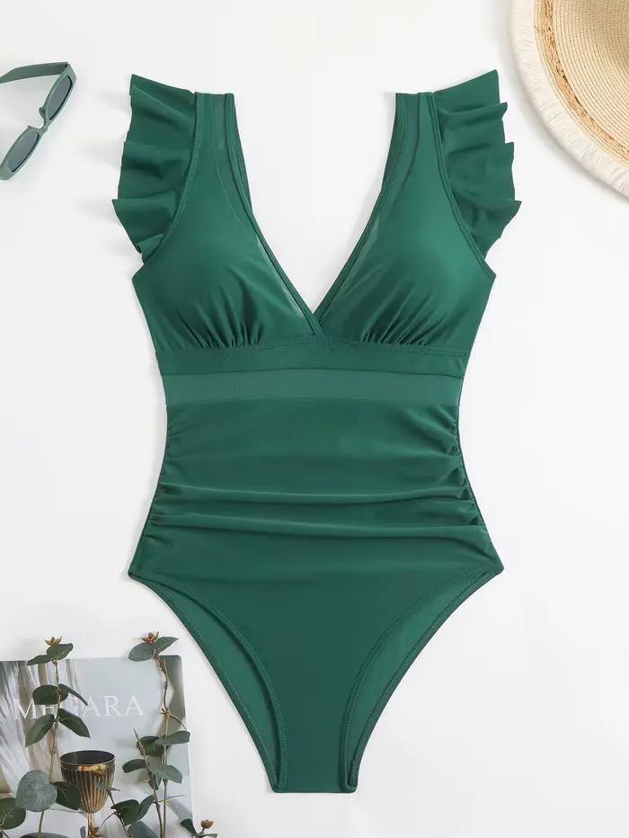 Maillot de bain une pièce plissé pour femmes