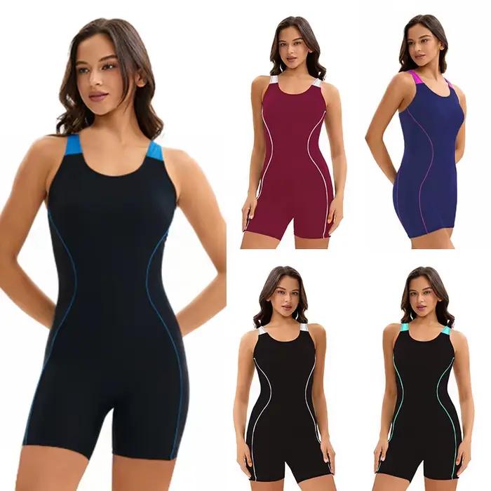 2026 nouveau Style femmes adolescentes filles Boyleg une pièce couverture complète maillots de bain athlétique dos