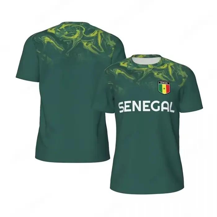 Maillot de football Sénégal pour hommes et femmes, T-shirt de sport à manches courtes, respirant, séchage rapide, décontracté, unisexe, pour supporters