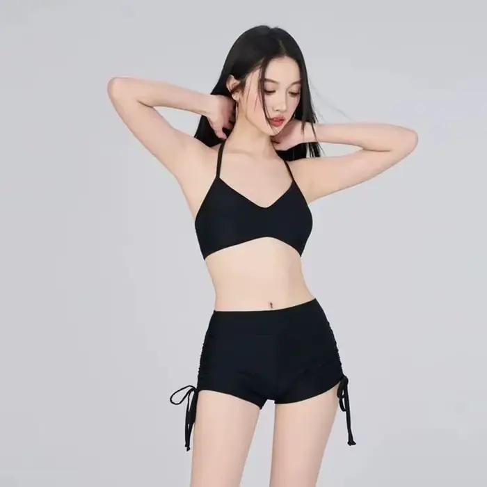 Ensemble de maillot de bain rayé 3 pièces pour femmes