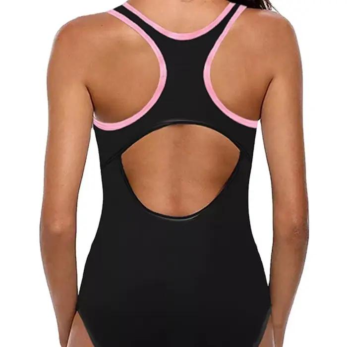 Maillot de bain une pièce sexy dos nu grande taille imprimé dégradé pour femme – Confortable