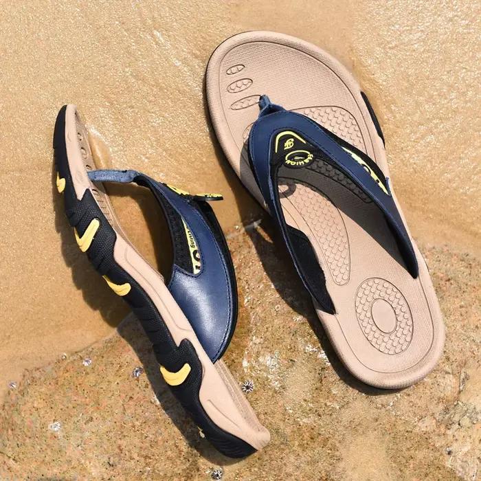 Mayba-Pantoufles de plage d'été pour hommes, tongs en cuir, chaussures décontractées, taille 38-45
