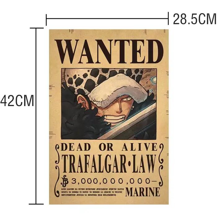Une pièce figurine d'action Bounty affiche 20 pièces moins cher artisanat impression mur Vintage film Playbill Luffy une pièce papiers peints affiche