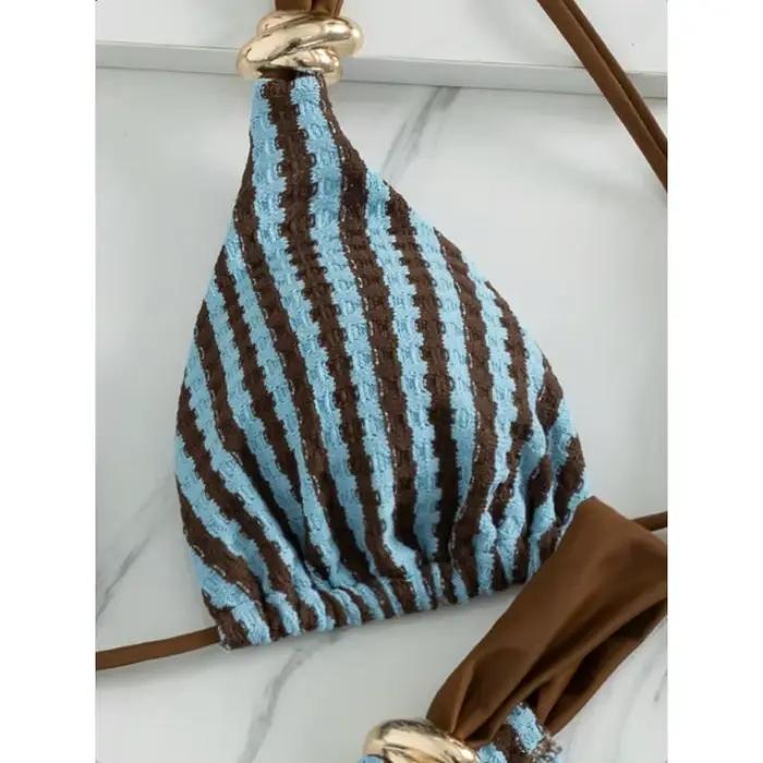 Maillot de bain bikini rayé pour femme