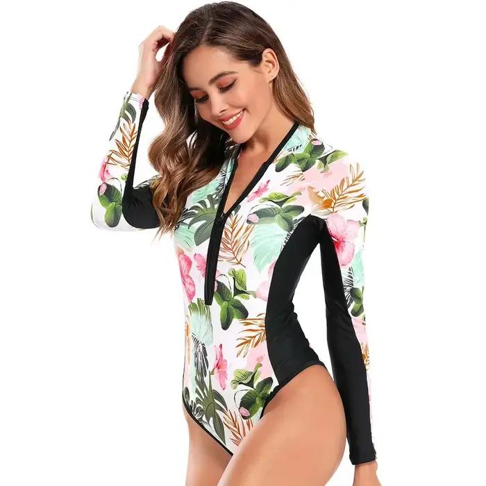 Maillot de bain une pièce à manches longues pour femme