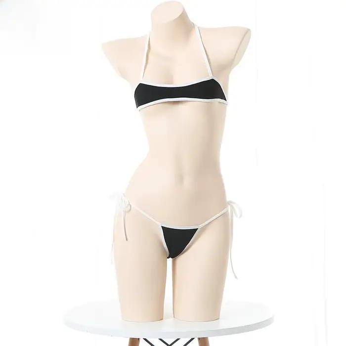 Maillot de bain bikini sexy à nœuds trois points