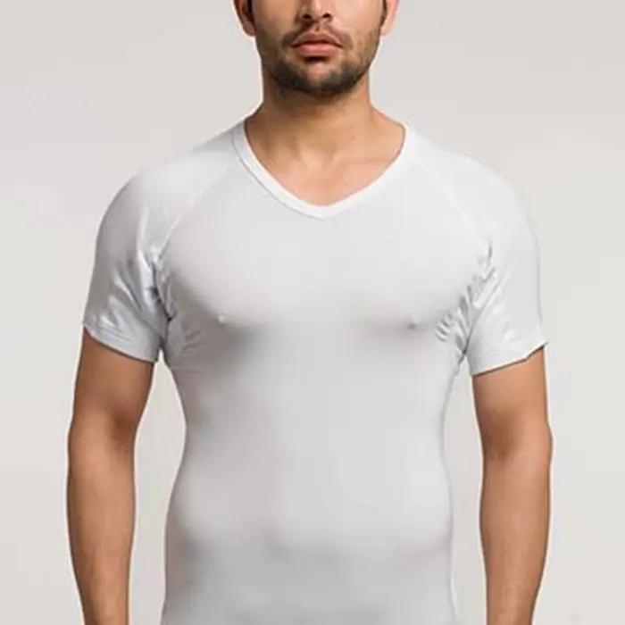 T-shirt à col en V profond pour hommes, sous-vêtements blancs, couche de base de sport, contrôle de la sueur des ati elles, sous-vêtements masculins, résistant à la transpiration, cadeau