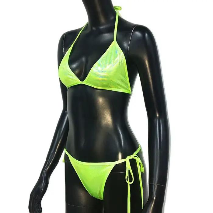 2026 Sexy femmes réglable pansement paillettes strass Bikini ensemble licou Push Up rembourré soutien-gorge mode Bling pierres culottes maillots de bain