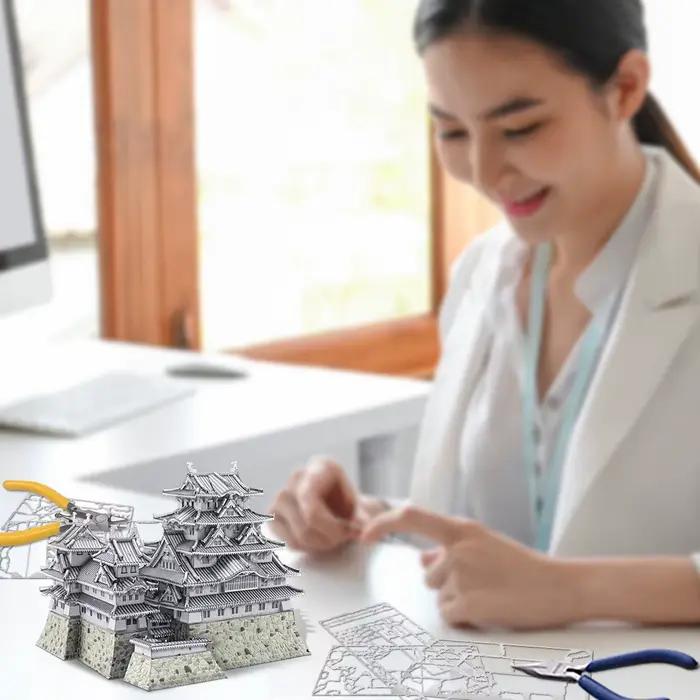 Piececool – Kits de Construction de maquettes Notre-Dame de Paris, série de Construction Himeji-jo, puzzle 3D en métal, jouet de maison à monter soi-même, cadeau de noël