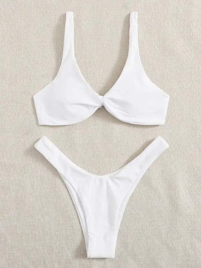 ZTVitality Cravate Solide Sexy Bikini 2021 Offre Spéciale Soutien-Gorge Rembourré Jambe Haute Bandage Push Up