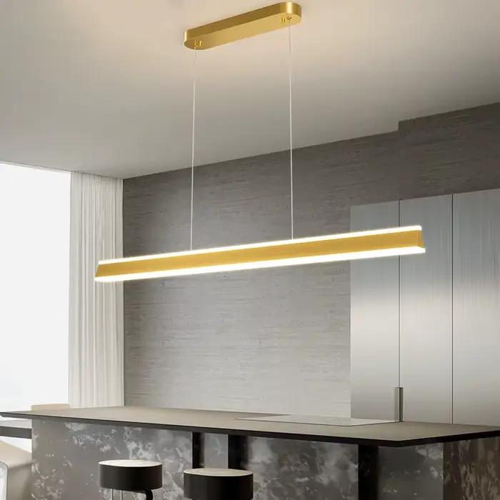 Lampes suspendues modernes simples salle à manger lumières pour salon salle à manger cuisine bureau Long Lustre Lustre décoration de la maison éclairage