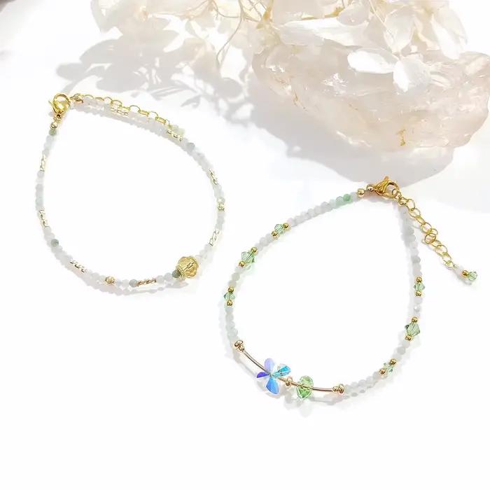 VEI JI-Bracelet Rempli d'Or 14K, Bijou Naturel Birmanie, 2-6mm, Américain, Fait à la Main, à la Mode